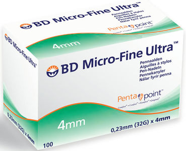 BD Micro-Fine Ultra 4mm pennekanyle 32G 100 stk
