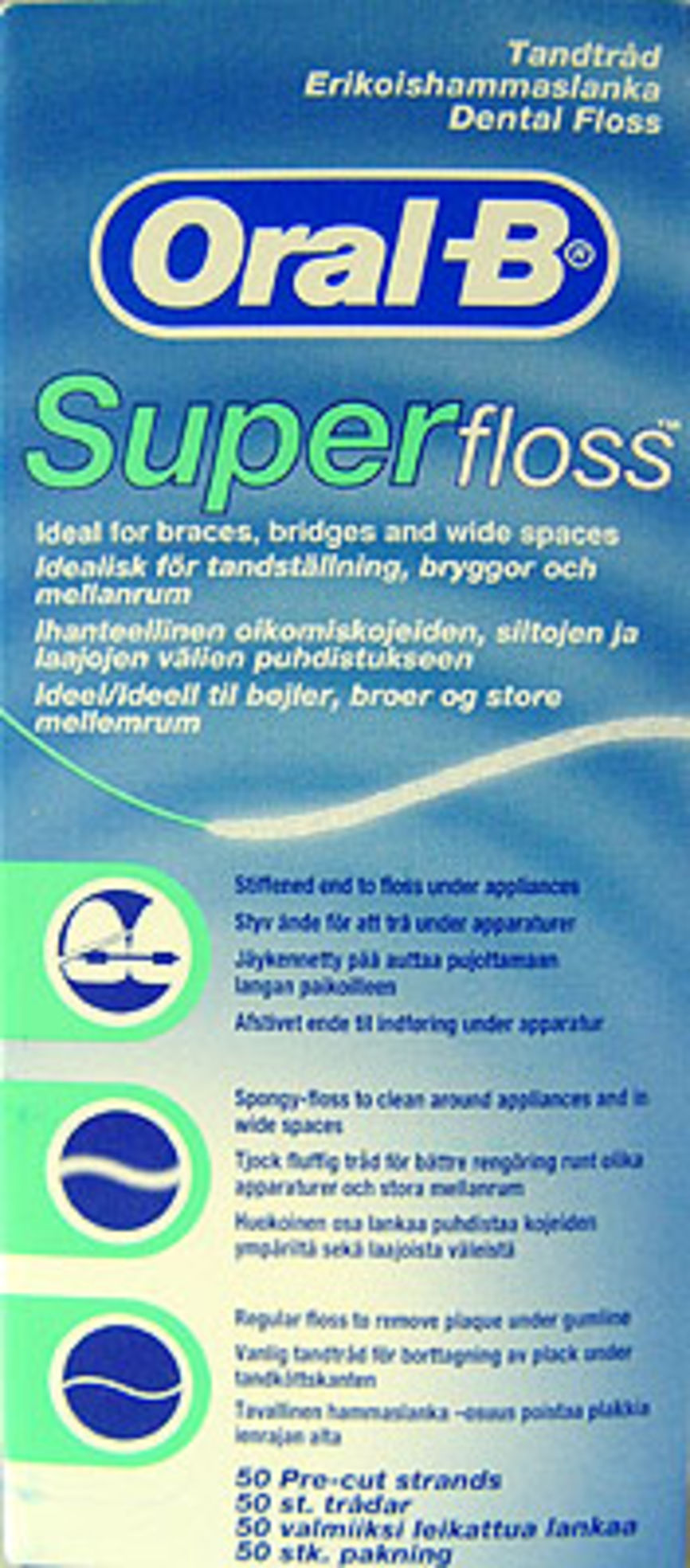 Kjøp Oral-B tanntråd Super Floss 50 stk på nett Vitusapotek