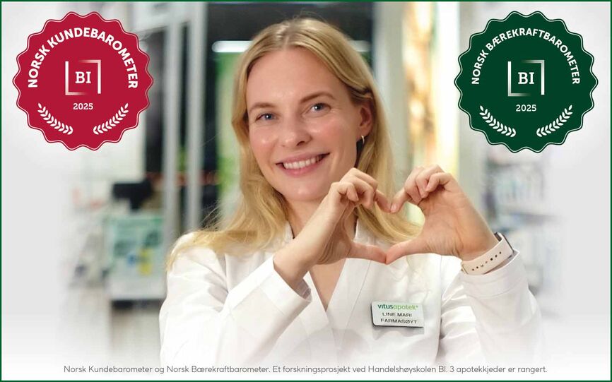 Vitusapotek har landets mest fornøyde apotekkunder- og er kåret til den mest bærekraftige apotekkjeden