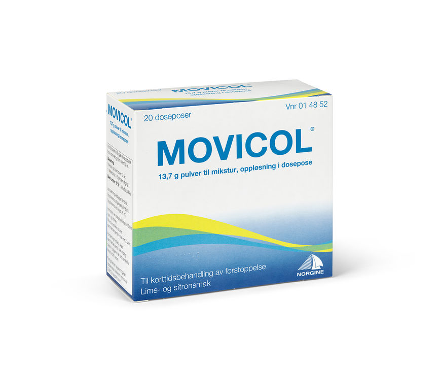 Kjøp Movicol Pulver til mikstur, lime og sitronsmak 20 x 1 på nett Vitusapotek