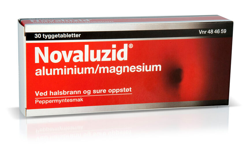 Pakke med Novaluzid tyggetabletter