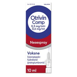 Otrivin Comp nesespray ved forkjølelse 0,5 mg/ml + 0,6 mg/ml