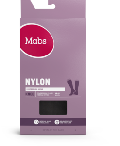 Mabs Nylon kompresjon knestrømpe sort S 1 par