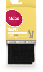 Mabs Travel kompresjonsstrømpe kne sort L 1 par