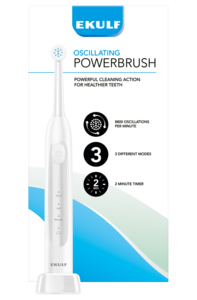 Ekulf PowerBrush White elektrisk tannbørste 1 stk