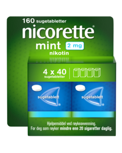 Nicorette Mint sugetablett 2 mg nikotin, 160 stk, slutte å røyke