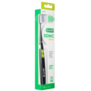 GUM Sonic Daily Soft hybrid batteritannbørste sort 1 stk