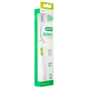 GUM Sonic Daily Soft hybrid batteritannbørste hvit 1 stk