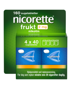 Nicorette sugetablett Frukt 2 mg nikotin, 160 stk, slutte å røyke