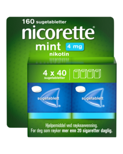 Nicorette Mint sugetablett 4 mg nikotin, 160 stk, slutte å røyke