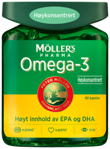 Møllers Omega-3 høykonsentrert 80 kapsler