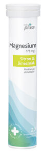 Vidi pluss magnesium brusetablett 175 mg sitron & lime smak 20 stk