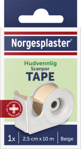 Scanpor bandasjetape beige med dispenser 2,5cmx10m 1 stk