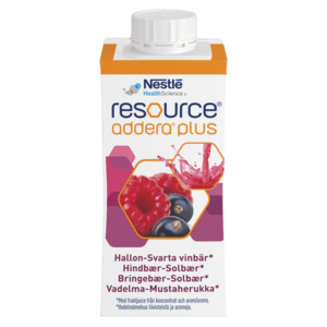 Resource addera plus næringsdrikk bringebær & solbær 4x200 ml