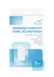 Vidi Pharma bandasje vanntett steril selvheftende 5x7 cm 5 stk