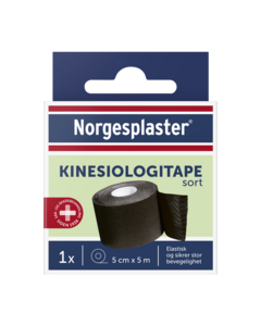 Norgesplaster kinesiologitape sort 5cmx5m 1 stk