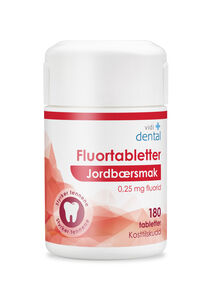 Vidi dental fluortabletter 0,25 mg jordbærsmak 180 stk