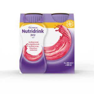 Nutridrink Jucy næringsdrikk jordbær 4x200 ml