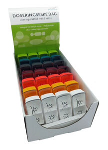 Vidi Pharma doseringseske dag, 3 kamre, assorterte farger 1 stk