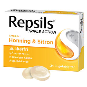 Repsils Triple Action honning og sitron 24 stk