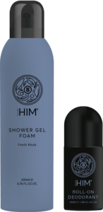 Beautify Him gavesett med dusjsåpe og deo