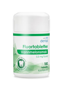 Vidi dental fluortabletter 0,5 mg vannmelonsmak 180 stk