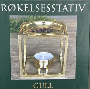 Røkelsesstativ kube gull