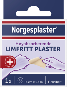 Norgesplaster limfritt plaster 6cmx1,5m 1 rull