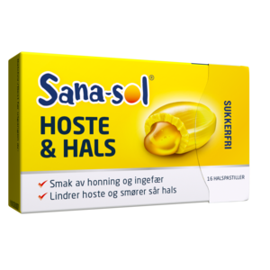Sana-Sol Hoste & Hals med smak av honning & ingefær 16 stk