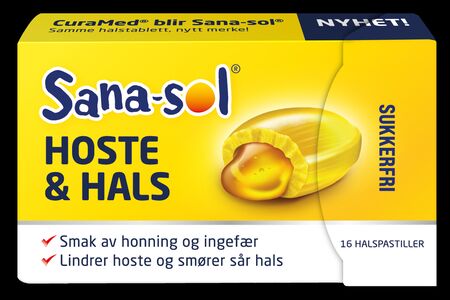 Sana-Sol Hoste & Hals med smak av honning & ingefær 16 stk