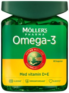 Møllers Omega-3 med vitamin D+E 80 kapsler
