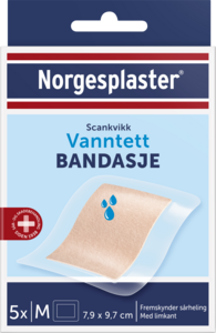 Norgesplaster Scankvikk vanntett bandasje 7,9x9,7cm 5 stk