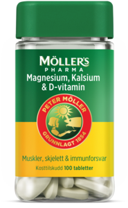 Möller's Pharma Magnesium, Kalsium og D-vitamin 100 tabletter