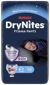DryNites Bleie gutt 4-7 år 10 stk