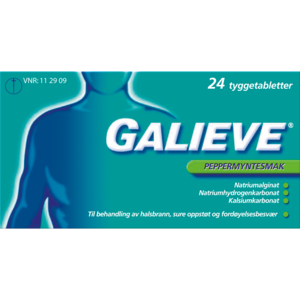 Galieve tyggetablett 250 mg/133,5 mg/80 mg
