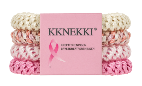 Rosa sløyfe Kknekki hårstrikk 4 stk