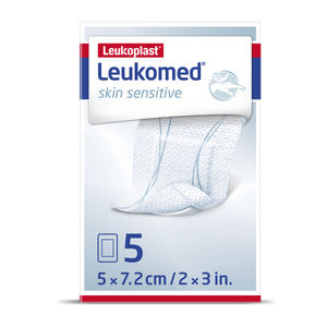 Leukomed Skin Sensitive sårbandasje 5X7,2cm 5 stk