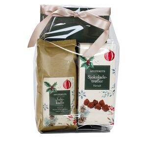 Apotekets gavepose julekaffe og sjokoladetrøfler med havsalt