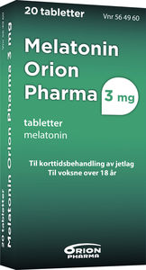 Melatonin Orion Pharma 3 mg 20 stk