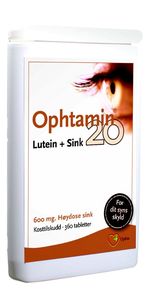 Ophtamin 20 lutein + sink 600 mg 360 tabletter