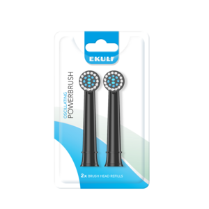 Ekulf PowerBrush Black børstehoderefill 2 stk