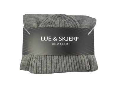 Lue og skjef grå onesize