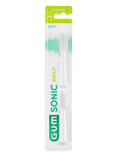 GUM Sonic Daily børstehoder refill 2 stk Hvit Soft
