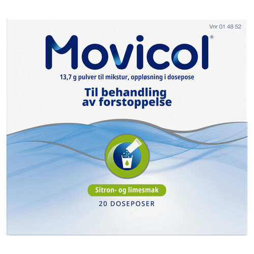 Movicol Pulver til mikstur, lime og sitronsmak