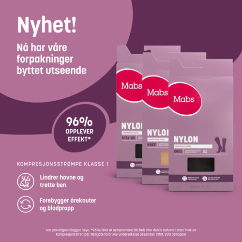 Mabs Nylon kompresjonsstrømpe kne sand L 1 par