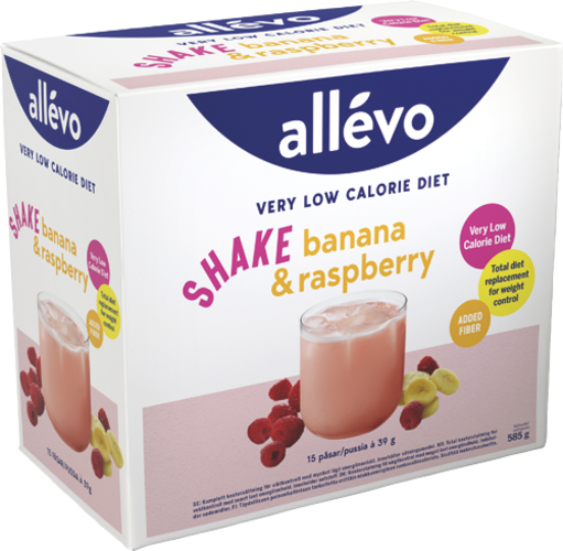 Allevo VLCD shake banana & raspberry 15 x 39 g