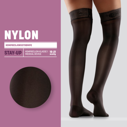 Mabs Nylon kompresjonsstrømpe lår sort XL 1 par
