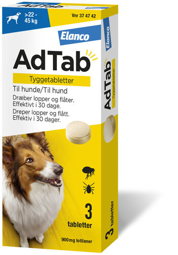 AdTab vet tyggetablett 900mg til hund (22-45 kg)