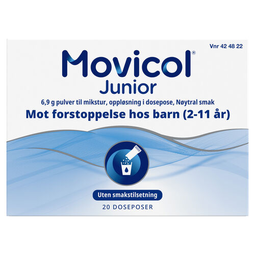 Movicol Junior pulver til mikstur, nøytral smak