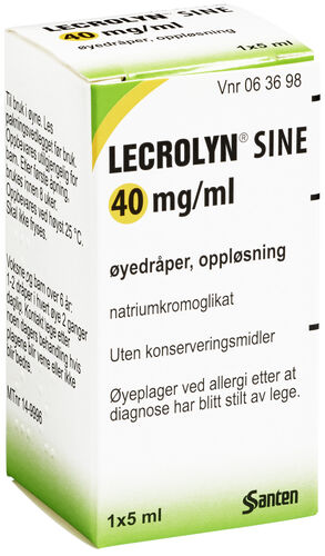 Lecrolyn sine Øyedråper 40 mg/ml